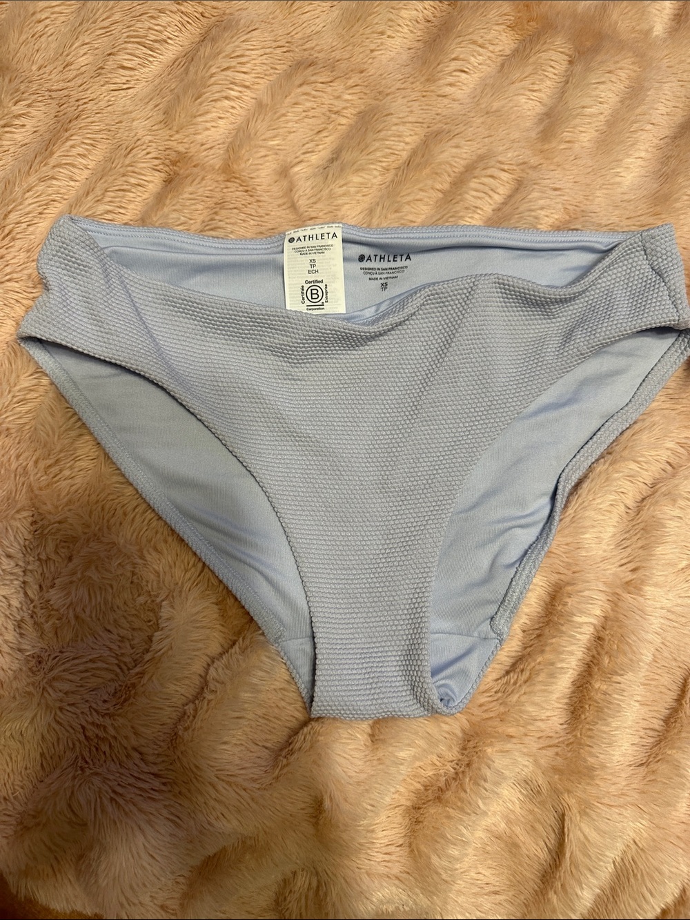Athleta Pale Blue Textured Bikini Bottoms